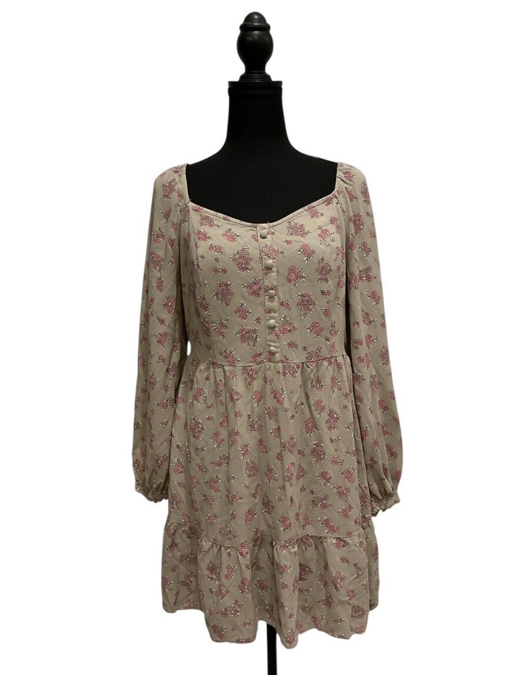 Derek Heart Long Sleeve Floral Mini Dress Size Large